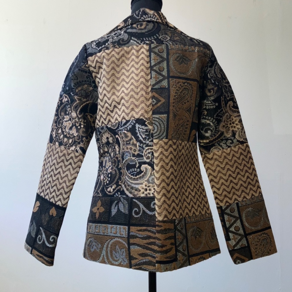 Kyra brown and black, tapestry, multi print blazer - Picture 6 of 12
